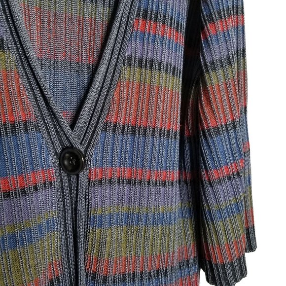 Coldwater Creek Sz L 14 16 Sweater Cardigan Ribbed Knit Flyaway Sweater Jacket - Picture 4 of 6